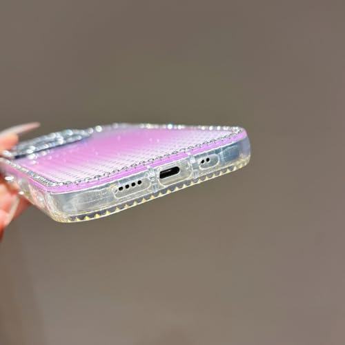 Coque antichoc iPhone 13 strass avec protection d'objectif luxe bleu