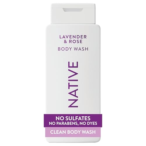 Image of Native Clean Body Wash, Gentle & pH-balanced for Sensitive Skin, 24-Hr Freshness for Women & Men, Vegan & Cruelty-Free, Free of Sulfates, Parabens & Phthalates, Lavender & Rose, 18 fl oz