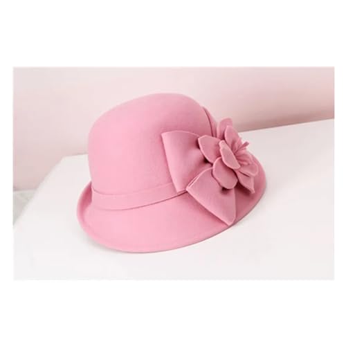 Chapeau melon pour femmes rétro avec fleur 3D - 7