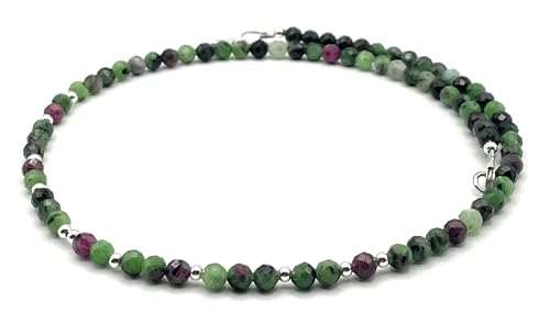 Collier ras du cou rubis zoisite argent 925 d'exception artisanale