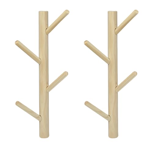 Rebanky 2 Piezas Perchero Pared Madera Vertical