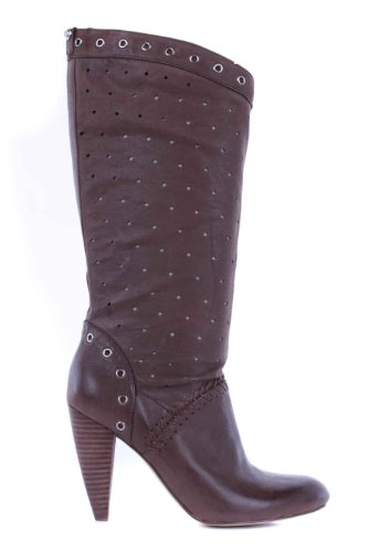 GUESS Bottes à talons hauts pour femme en cuir noir élégant