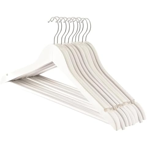 Harbour Housewares Wooden Coat Hangers with Trouser Bar Cover