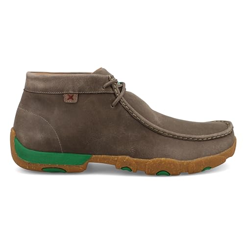 Image of Twisted X Men's Chukka Driving Moc, Moc Toe, Deep Taupe & Kelly Green, 11.5 M
