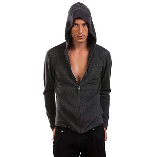 Citizen Cashmere Zip Up Hoodie for Men - Long Sleeve Hoodies (Medium, Dark Grey) 42 102-09-02