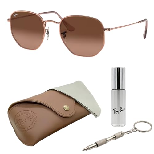 Image of Ray-Ban RB3548N HEXAGONAL FLAT LENSES Square-Round Shape Sunglasses for Men & Women with Official Eyewear Kit