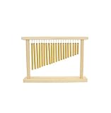 Carillón de viento de 20 tonos, tubo de aluminio sólido, mesa de escritorio de madera, carillón de viento de una sola fila, instrumento de percusión de 20 tonos con baquetas Campana del Viento Musical