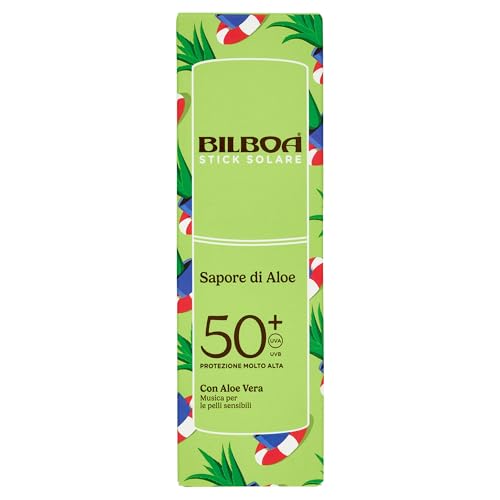 Bilboa, Aloe Vera Sonnenstick LSF 50+, Sonnenschutz für empfindliche Körperbereiche und empfindliche Haut, Aloe Vera-Duft, wasserfest, Reisegröße, 20 ml