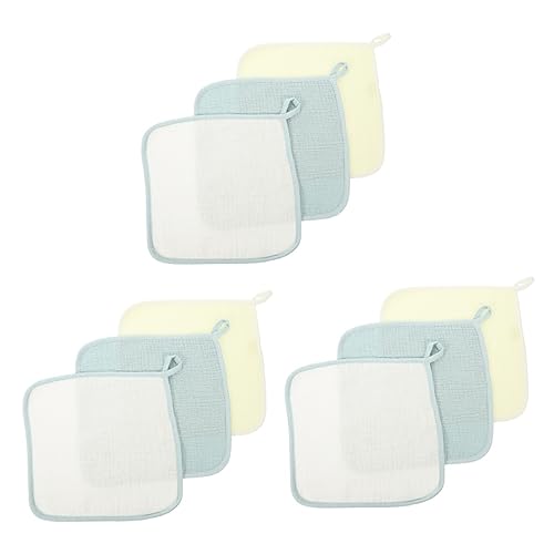 Totority 9 Piezas De Toallitas De Baba De Color Sólido Toallitas Para Bebés Toallitas Para Niños Pequeños Toallitas De Baño Toallitas De Algodón Para Bebés Toallitas Reutilizables Para