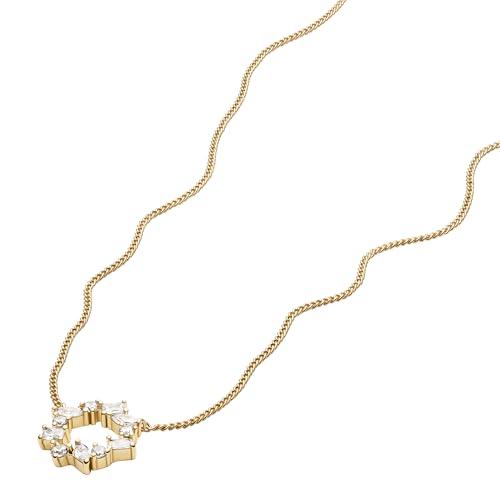 Image of Fossil Women's Gold-Tone Stainless Steel Pendant Chain Necklace for Women