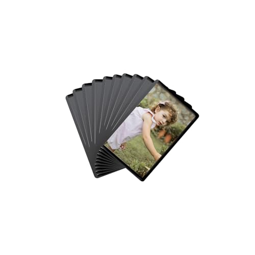 FRETONBA 10 Pièces Mini Cadres à Photos Magnétiques Frigo, 7,5 x 5 cm Présentoir de Cartes Postales Sans Cadre avec Poche Transparente, Magnets Photo Cadre pour...