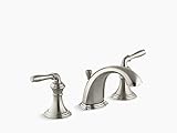 Bathroom Faucet by KOHLER, Bathroom Sink Faucet, Devonshire Collection, 2-Handle Widespread Faucet with Metal Drain, Vibrant Brushed Nickel, K-394-4-BN