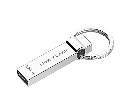 Waterproof 128GB USB 2.0 Flash Drive with Key Ring / Silver (S/YJ001/128)