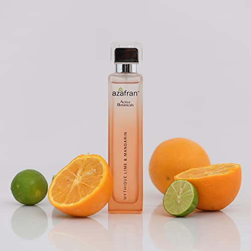 Image of Azafran Active Botanicals Fragrances | Mythique Lime & Mandarin Fragrance For Men & Women | Long Lasting Citrus Fragrance | 80ml