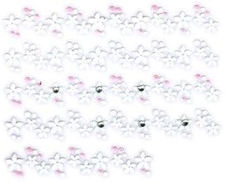 White Floral w/Rhinestone Strip Nail Stickers/Decals