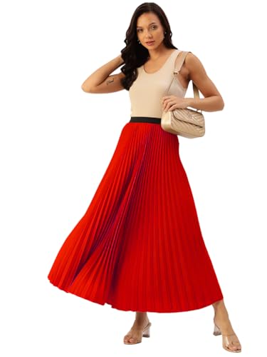 Image of ZWERLON | Women Accordian Pleat Maxi Flared Skirt