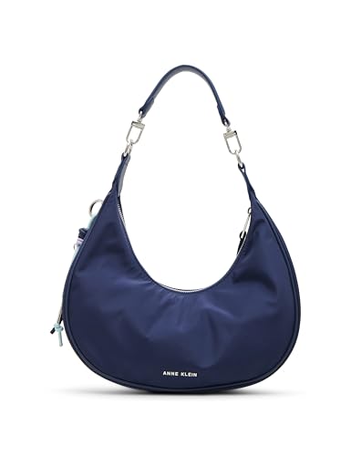 Anne Klein Womens Crescent Shoulder Bag with Detachable Strap, Midnight2