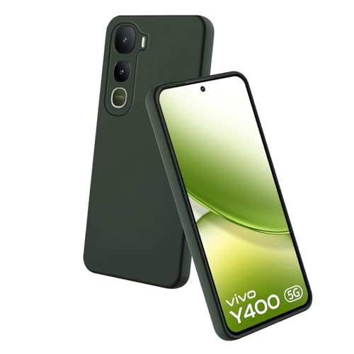 Image of Back Cover for Vivo Y400 5G / Y400 4G | Full Camera Protection | Premium Liquid Silicon Case | Flexible Bumper Case for Vivo Y400 5G / Y400 4G (Military Green)