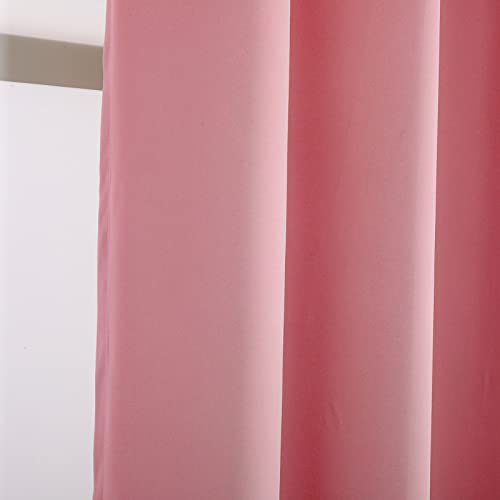 Happy Homewares Pink Eyelet Curtains - 66 x 72 Inch Drop - Elegant Room Darkening Blackout Curtains with Thermal Insulation - 2 Panels for Bedroom or Living Room - Image 7