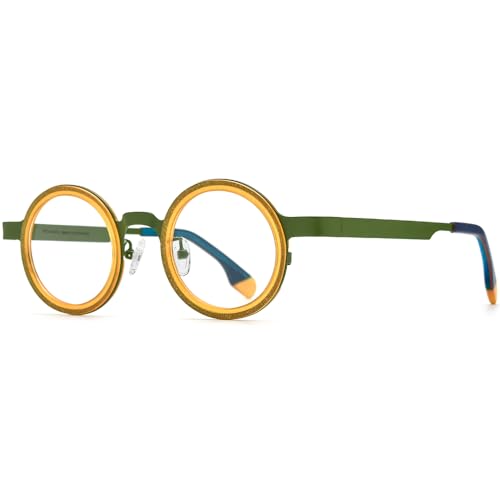 Image of FONEX Acetate Titanium Glasses Frame Women Round Eyeglasses Vintage Eyewear F85816