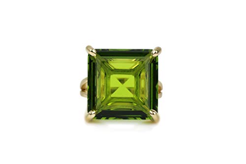 Statement Peridot Ring In 14K Gold - Fashion Green Ring - August Birthstone Rings, Fine Ring For Special Occasion And Everyday Wear - Custom Peridot Jewelry For Women - Choose Your Size And Material #TOP3