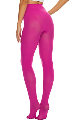 Image of HeyUU Women's 80D Ultra Soft Opaque Tights, High Waist Solid Color Footed Pantyhose with 29 Colors