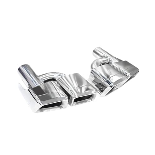 Buse d'échappement carrée quad en acier inoxydable H Silver pour Classe C E W204