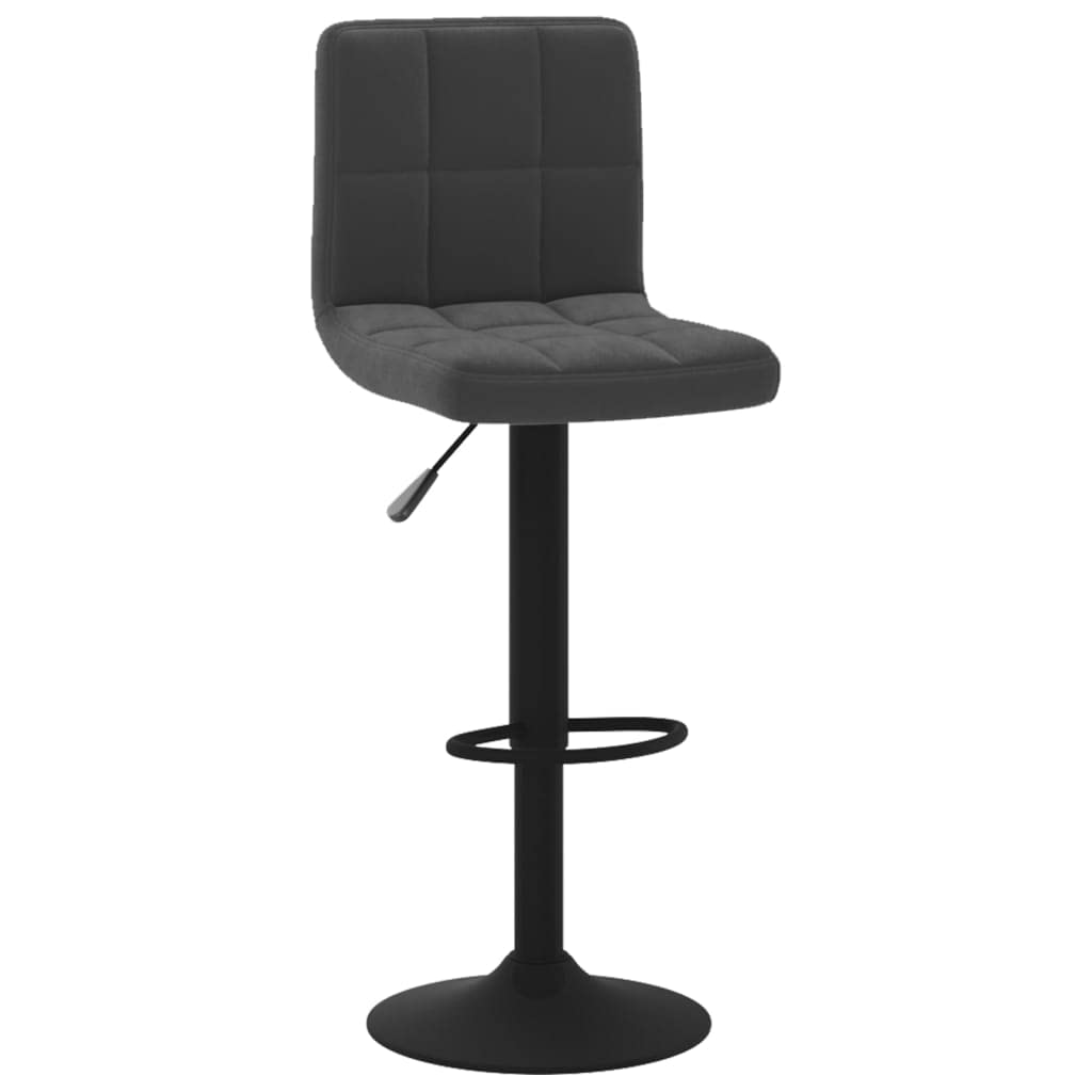 Lot de 2 tabourets de bar en velours noir avec repose-pieds, pivotants et réglables en hauteur, pour cuisine, salle à manger, comptoir, assise et dossier rembourrés, cadre en acier stable