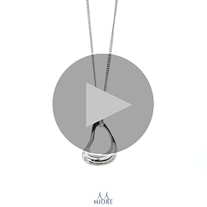 Miore Collana con Pendente da Donna in Argento 925 con Zaffiro Blu, 45 cm Miore Collana con Pendente da Donna in Argento 925 con Zaffiro Blu, 45 cm