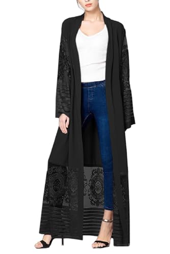 WSPLYSPJY Embroidered Women Open Abaya Muslim Dress Islamic Cardigan Dubai Kaftan Robe