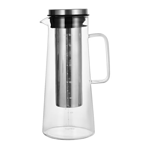 Llazsybz Cafetera de Café Frío Cold Brew con Filtro Extraíble de Acero Inoxidable Jarra Resistente al de Té y Tapa Hermética Adecuada para, 1400 Ml 26 X 11 Cm