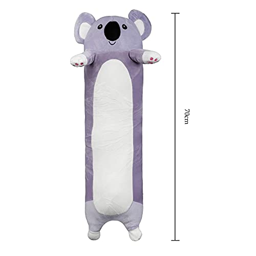 Cute Cartoon Long Throw Pillow Lovely Sleeping Hugging Pillow Soft Plush Stuffed Animals Toy Doll Body Pillow Kids Room Bedding Home Decorative Pillow Toy Gifts For Kids Women Girlfriend Koala 70Cm #TOP5