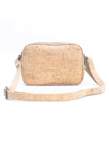 Natural Cork Crossbody Bag for Women, Portuguese Tile Pattern, 8 x 5.5 x 3 inches, Adjustable Strap2