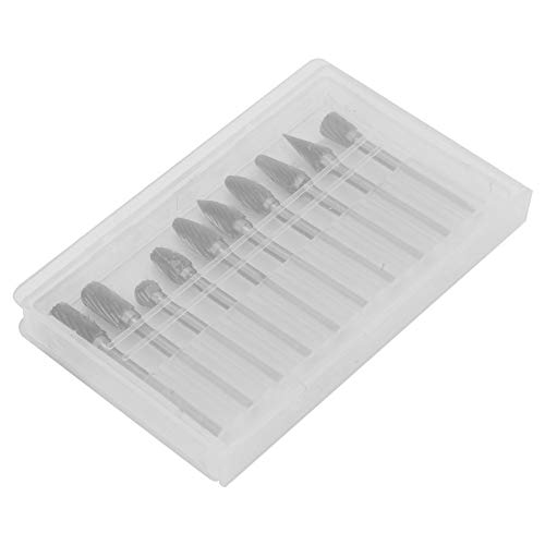 Juego de 10 fresas de carburo de tungsteno, corte simple miniatura 4