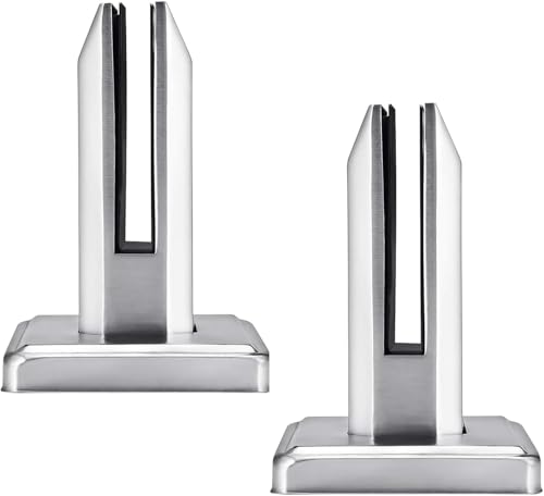2 Piezas Abrazadera de Vidrio de Acero Inoxidable, Soporte de Abrazadera de Vidrio Para Vidrio de 8-12 mm/0,3-0,5' Cristal, Para de Piscina Barandilla de Escalera Balaustrada Balcón Valla (Plata)