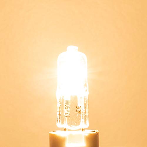Haraqi 12 Pack Gy6.35 Halogen Bulbs Bi-Pin 12 Volt 50 Watt, Replacement T4 Tubular Jcd Type Bulbs For Ceiling Lights,Table Light,Cabinet Lights #TOP3