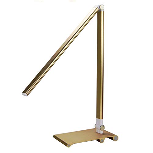 Preisvergleich Produktbild LED-Schreibtischlampe, Augenschutz-Tischlampe, dimmbare Büroleuchte mit USB-Ladeanschluss, 3 Helligkeitsstufen für den Beleuchtungsmodus, Touch-Steuerung, Silber, Schwarz, Gold ( Color : Gold )