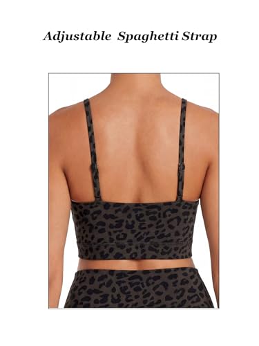 Image of Sunzel Adjustable Straps Sports Bra Padded Yoga Crop Top Light Support | Buttery Soft, Wireless, Adjustable Spaghetti Straps, Removable Pads, Bandeau Bra with Straps, Workout Gym Daily Wear