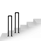 Handrail en forma de barranca en forma de U que se adapta a 1 pasos, pasamanduras de pasamanduras de transición negra para exteriores para ancianos para...