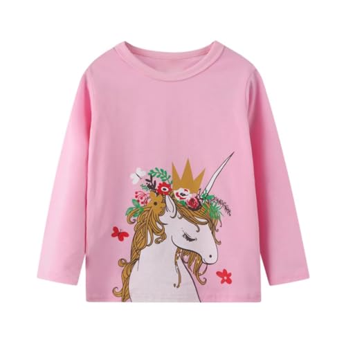 Image of Toddler Girl Long Sleeve T-Shirts Kids Cotton Fall Top 2-7 Years