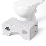 WBKATN Foldable Toilet Stool Squat, 7 Inch Healthy Squatting Potty for Adults with Anti-Slip Feet, Portable Travel Poop Stool Adult, Lightweight & Easy Storage Bathroom Toilet Step Stool, Gray
