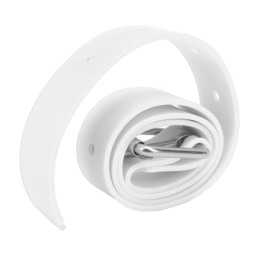 JAOCDOEN Silicone Dive Belt Diving Weight Belt Adjustable Silicone Freediving Weight Belt with Quick Release Buckle for Diving Spearfishing (White)