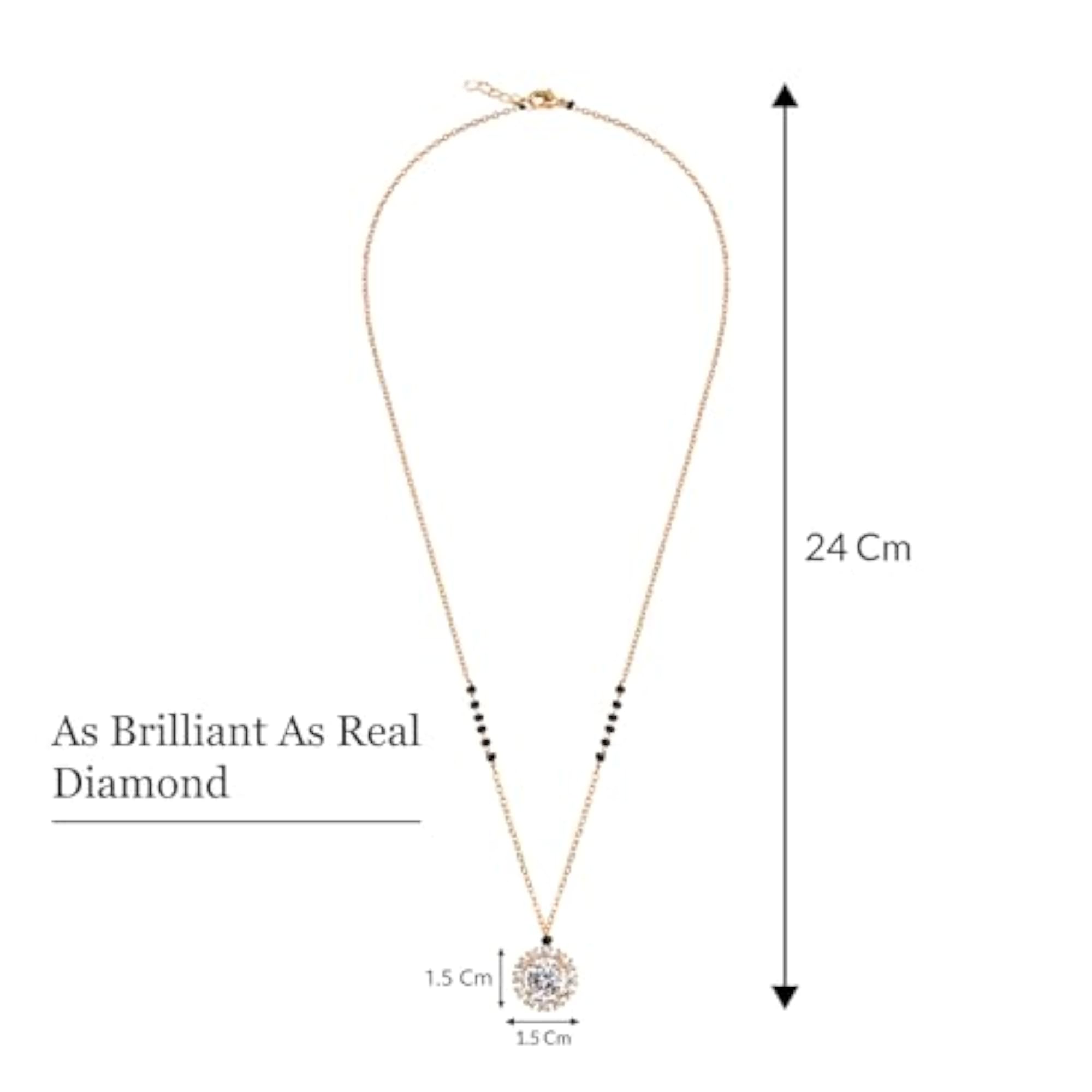 Mangalsutra Pendant Set for Him & Her with American Diamond & Traditional Beads