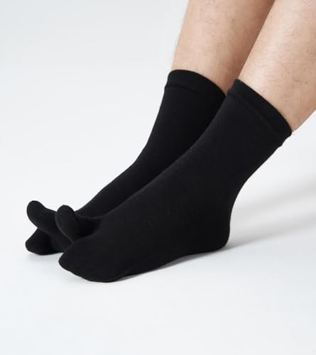Men's Flip Flop Socks Tabi Split Toe Geta Wicking Cotton Pack of 43