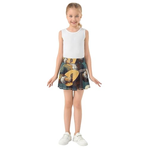 Athletic Shorts for Girls Skorts Regal Cat Funny Animal Tennis Skirts Kids Fun Cute Little Girl 3t3