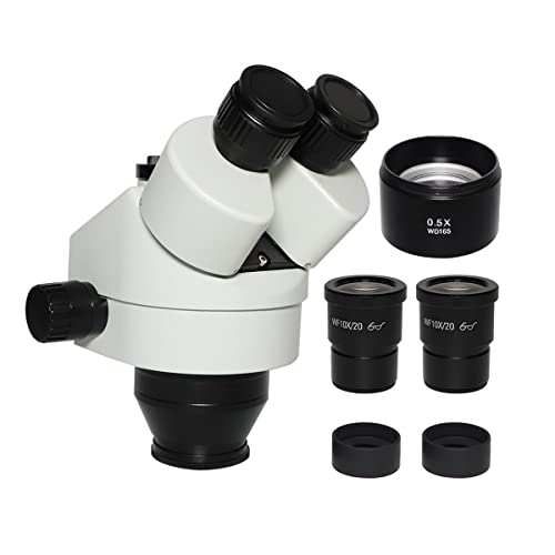 Microscope 3.5X-90X 7X-45X Simul-Focal Trinocular Video Microscope Zoom Stereo Microscopio Head + WD165 0.5X 2.0X Auxiliary Objects Lens(3.5X-45X)