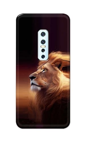Image of PRINTFIDAA Printed Hard Back Cover Case for Vivo V17 Pro Back Cover (Danger Lion) -112
