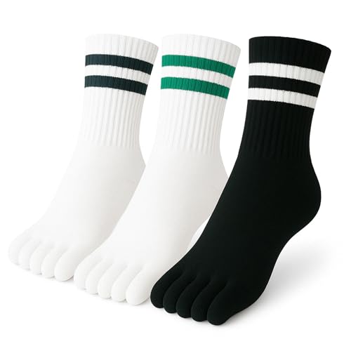 Toe Socks Crew Men and Women Athletic Running Premium Cotton Five Finger Socks Barefoot Socks Quarter
