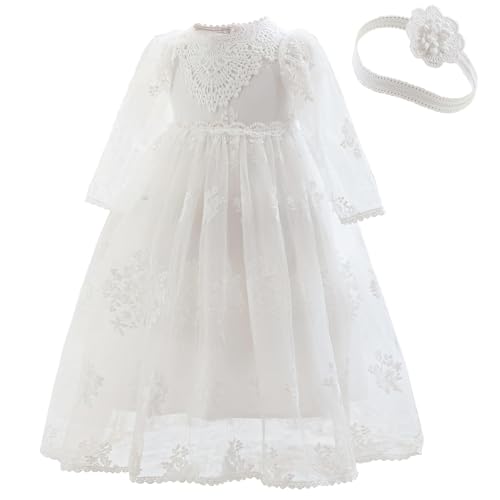 Booulfi Baptism Dress for Baby Girls (3 Pcs)