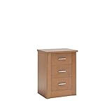 Mesita De Noche efecto Madera Venprodin Mesita de Noche Efecto Madera 3 Cajones MONTADA
